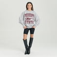 thumbnail image 3 of Women's Gameday Couture Ash Mississippi State Bulldogs Oversized Pennant Pride Premium Fleece Sweatshirt, 3 of 3