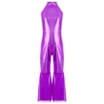 thumbnail image 3 of iiniim Kids Girls Disco Outfit 70s 80s Prom Sparkle Flare Jumpsuit Rave Party Full Bodysuit Purple 16, 3 of 7