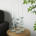 thumbnail image 2 of DecMode 3 Candle Recycled Glass Candle Holder, Set of 3, 2 of 14