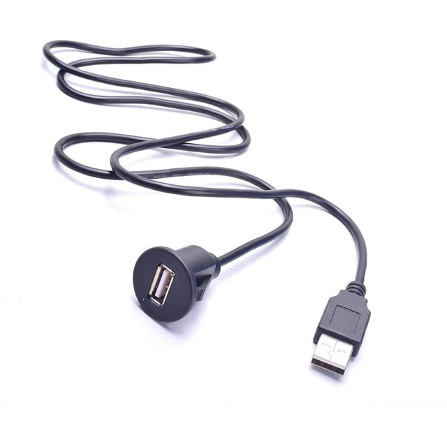 EKYLIN Universal Auto USB Extension Cable Dashboard Flush Mount for Car Radio Stereo Android Wince Head Unit DVD CD Media Player 3 Feet