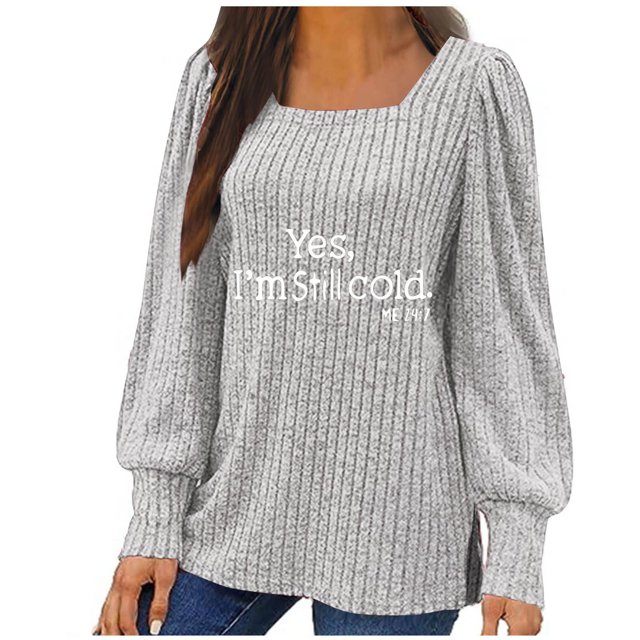 Blouse à Manches Longues à Encolure Carrée et Ourlet Fendu pour Femmes, Tunique à Manches Flottantes, Style Boho Décontracté pour Fête