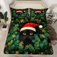 thumbnail image 2 of Homewish Black Cat Kitten Twin Sheet Sets,Green Plam Leaf Twin Fitted Sheet,Gold Christmas Snowflake Flat Sheet For Boys Girls,Super Cozy Room Decor,3 Pieces, 2 of 7