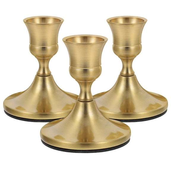3 Pcs Vintage Candlestick Metal Candlestick Vintage Candle Holders Taper Candle Holder Banquet