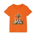 thumbnail image 3 of Aloohaidyvio Easter Cross Shirt Minimalist Easter Cotton Tee for Girls, Small Cross Chest Print - Casual Spring Outfit 5 Years, 3 of 4