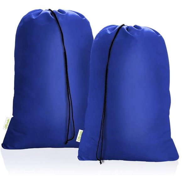 OTraki Lot de 2 Sacs à Linge Robustes 28 x 45 Pouces TG Organisateur de Vêtements Sales Sac de Voyage pour Camp Maison Dortoir Collège Grand Sac de Rangement Panier à Linge Robuste