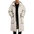 thumbnail image 4 of Daznico Jackets for Men,Men's Mid Length Trench Coat with Hood Casual Outerwear,Mens Winter Coats,Size:XXL, 4 of 5