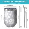thumbnail image 5 of Floral 12oz Stainless Steel Insulated Wine Tumbler with Lid and Straw – Double Wall Vacuum Mug for Hot & Cold Drinks, 304 Steel Interior, Sweat-Free Design,Thanksgiving,Christmas, Spring,Flower, 5 of 5