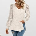 thumbnail image 2 of Yievot Womens Long Sleeve Shirts Lightweight Sweaters Business Dressy Casual Blouses Lace Tops Fall Fashion Clothes, 2 of 6