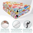 thumbnail image 4 of Full Quilt Set 78''x90'', Spring Floral Lightweight Summer Bedspread Coverlet Set with 2 Pillow Shams, Watercolor Botanical Colorful Summer Breathable All Season Quilt Bedding for Bedroom/Guest Room, 4 of 9