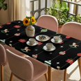 thumbnail image 3 of Christmas Table Cloths for 5 Foot Rectangle Tables, Winter Red Green Xmas Weeping Balls Patio Waterproof Elastic Fitted Tablecloths, Washable Rectangular Table Cover for Camping, 3 of 8