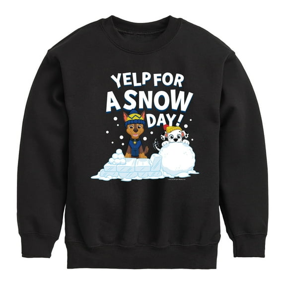 Paw Patrol - Yelp For Snow Day - Toddler And Youth Crewneck Fleece Sweatshirt