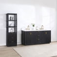 thumbnail image 3 of Cadiz 72" Double Vanity in Fir Wood Black with Composite top in Lightning White, 3 of 18