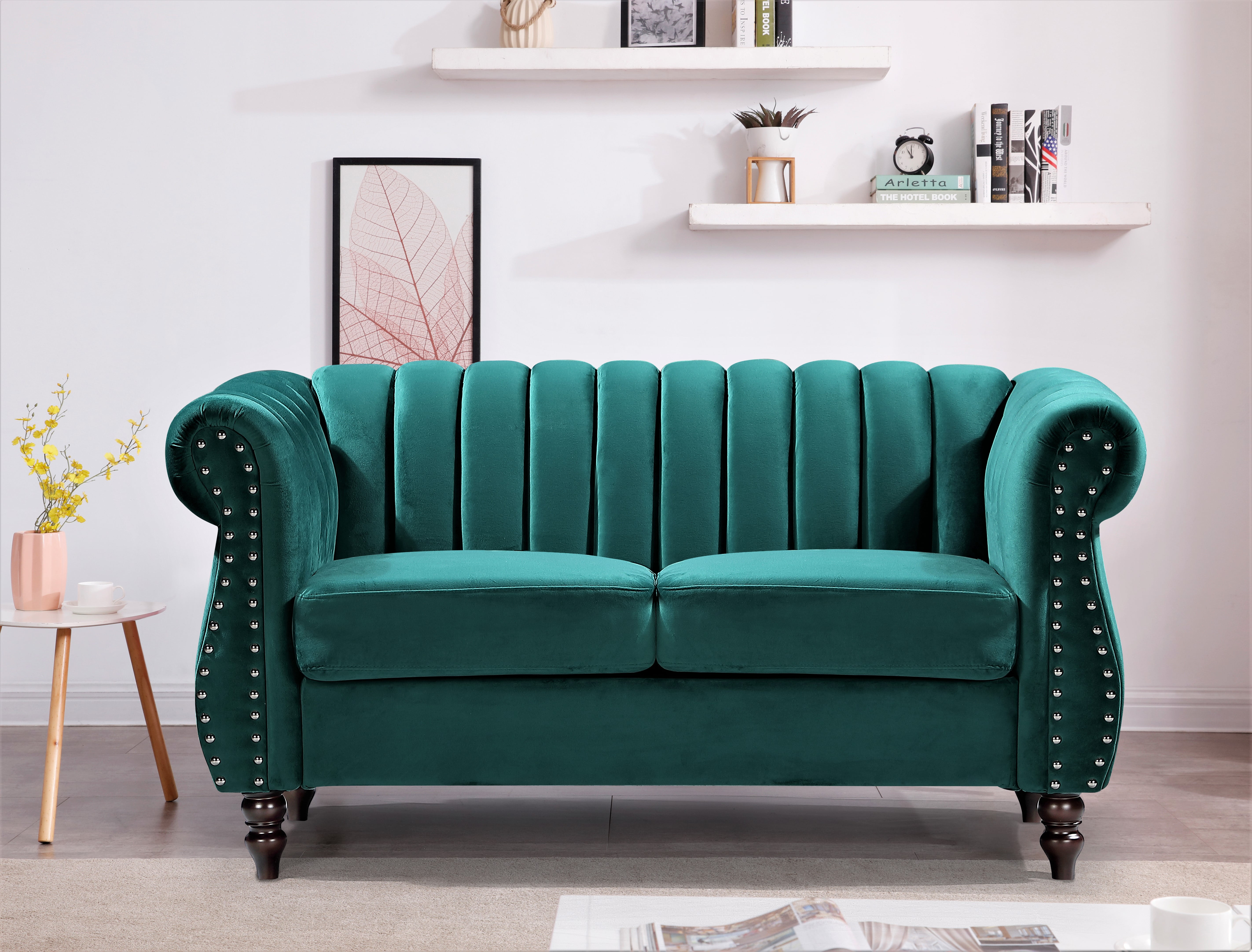 Adibah Velvet Chesterfield 2 Pieces Living Room Set