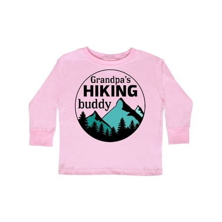 

Inktastic Grandpa s Hiking Buddy with Mountains and Trees Gift Toddler Boy or Toddler Girl Long Sleeve T-Shirt