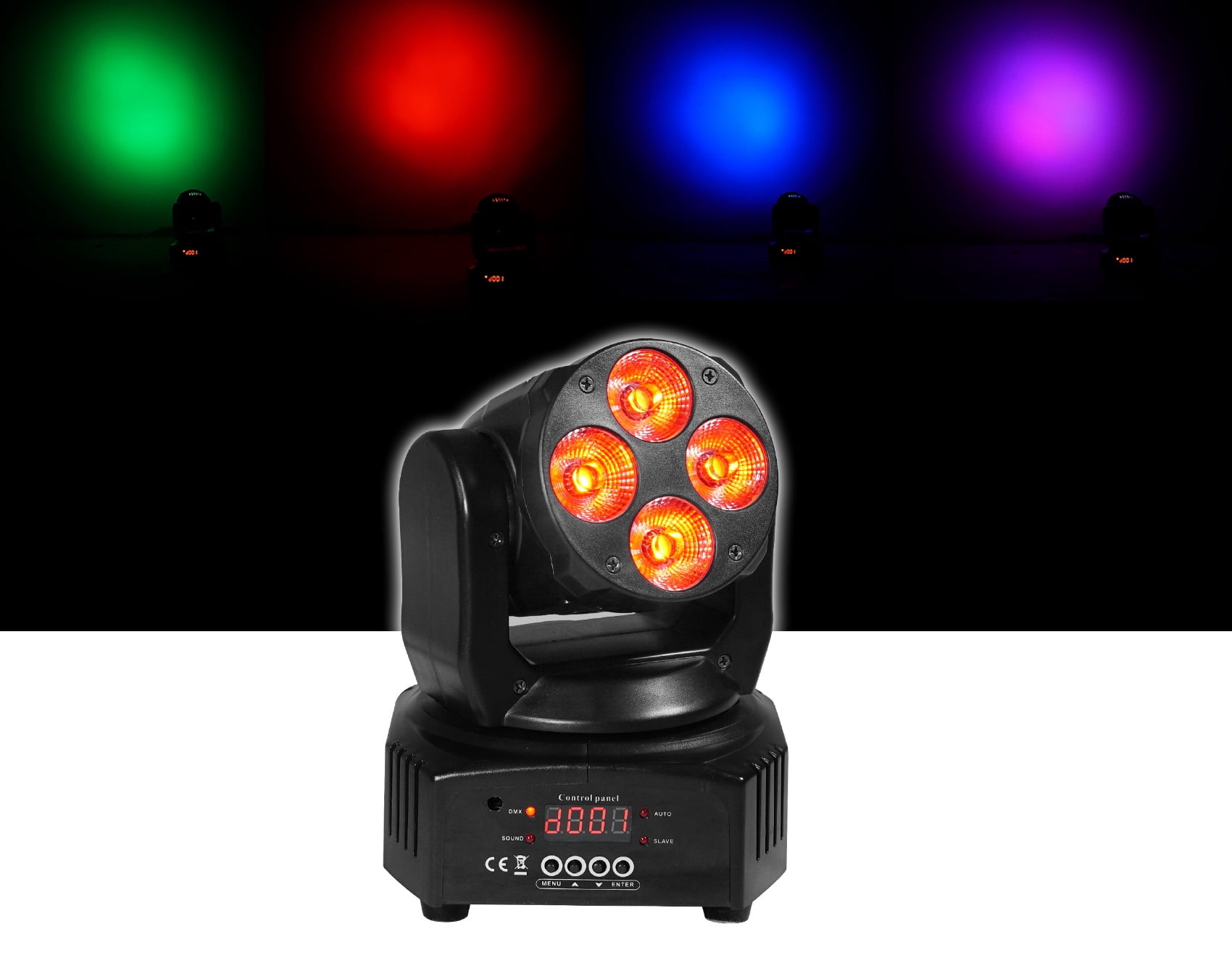 (2) American DJ Mega Flash DMX Strobe Lights w/ Sound Sensor+RGBW Moving Head