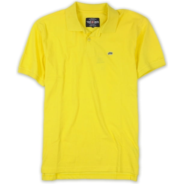Ecko Unltd. Polo de rugby de color sólido Wallburner para hombre, amarillo, XXX-Large