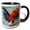 Black/White, variant on 3drose, Hahn. Rooster., 11oz Two-tone Red Mug