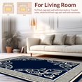 thumbnail image 2 of ODIKA 5'x7' Machine Washable Non-Slip Area Rug, Ornate Floral Motif with Contemporary Minimalist Accents High Traffic Rug, Black, 446125, 2 of 7