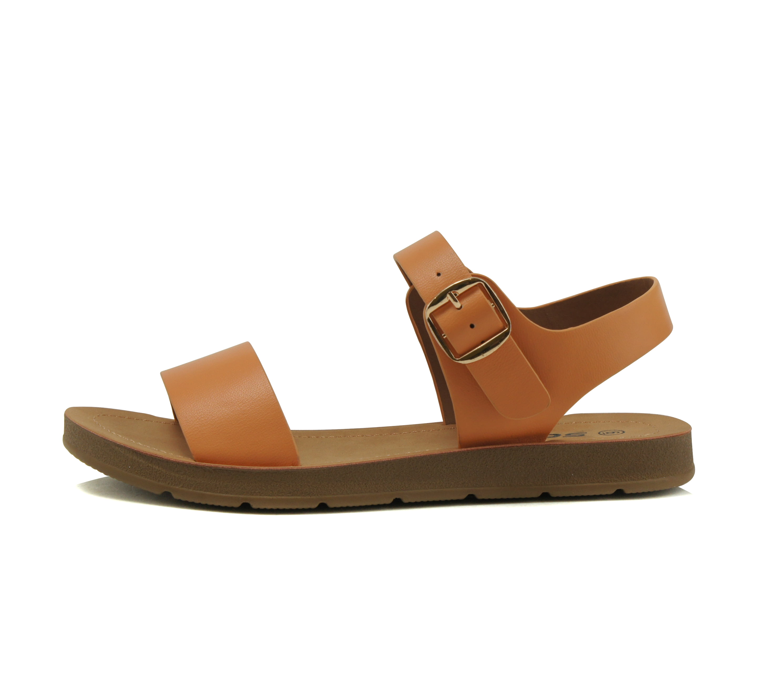 SODA PLENTY Women's Strappy Ankle Wrap Buckle Fashion Flat Sandals