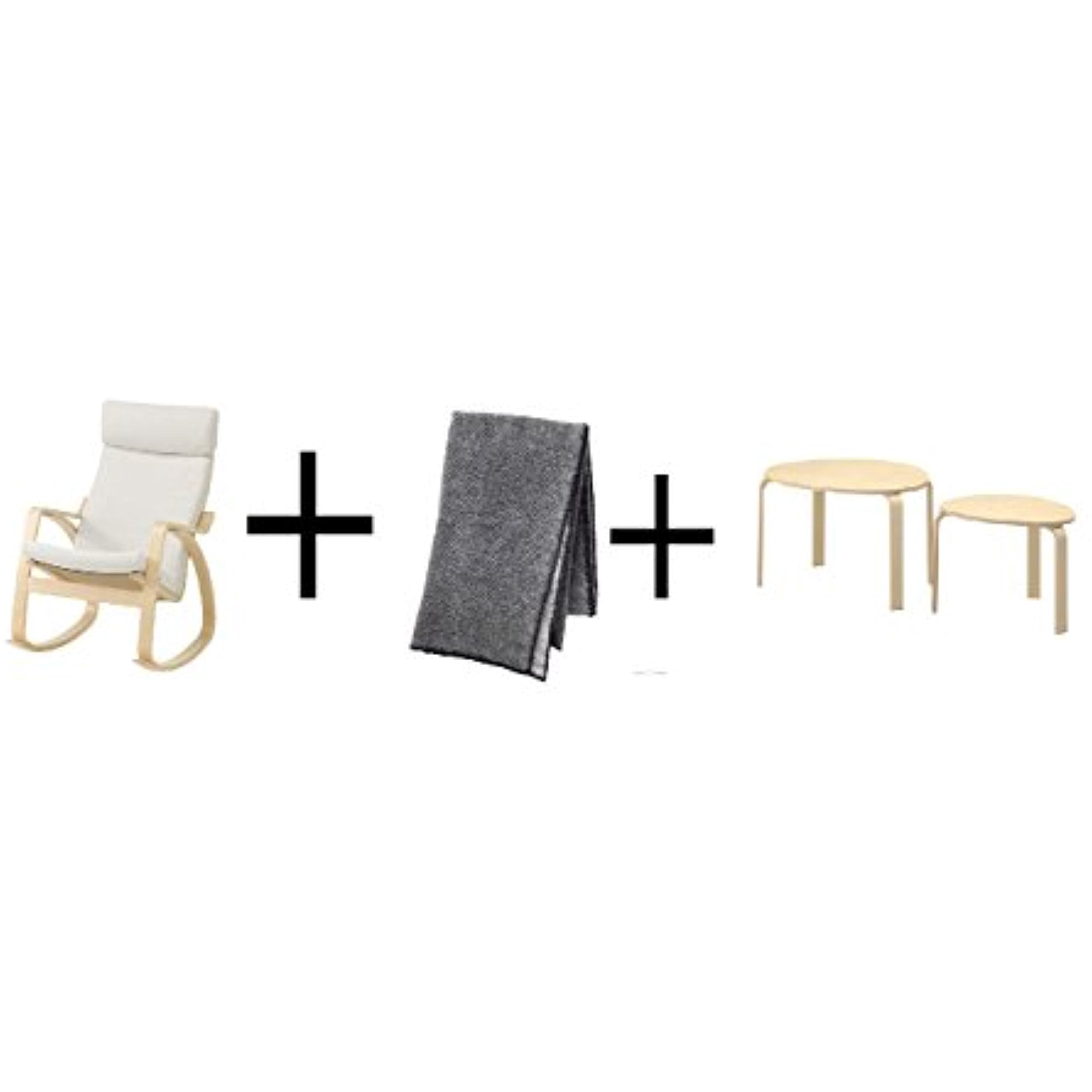 Ikea Table Rocking Ikea Rocking chair, birch veneer, Finnsta white, Throw, gray 59x79 ...