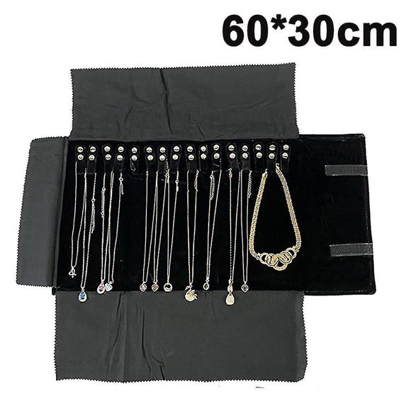 Velvet Travel Jewelry Case Roll Bag Organizer For Necklace Bracelet Earrings Ring