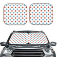 thumbnail image 2 of Haiem Red Blue Polka Dots Car Windshield Sun Shade (2 Pieces) Foldable Windshield Sun Shade Car Accessories for Truck SUV Pickup-Small, 2 of 7