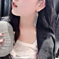 thumbnail image 2 of Luxury Strip Hollow Earrings Women Wedding Gifts, 2 of 2