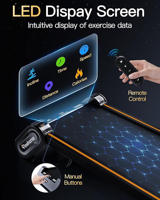 Akluer 13% 6-Level Walking Pad with Auto Incline - Treadmill with Auto Incline and Remote Control, 330Lbs Capacity Portable Under Desk Treadmill for Home Office, LED Display