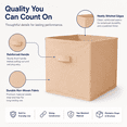 thumbnail image 4 of Foldable Uncovered Storage Box, Large Open-Top Organizer Bin for Wardrobe, Closet & Sundries, Sturdy Collapsible Storage Container for Home, Bedroom & Laundry Organization, 12*12*12in, Beige, 4 of 7