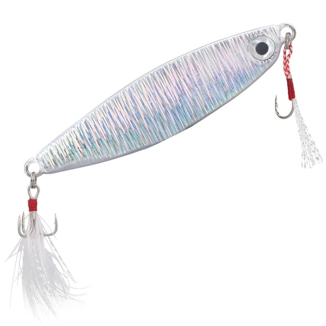 Pesca en la orilla, placa de hierro láser fundido, cebo de pescado para fortalecer la ranura de sangre, tres anzuelos, cebo falso, lanzamiento lejano, caballa, perca, cebo Luya.