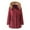 Red, variant on Baberdicy Lady's Coat Women's Winter Coat Hooded Warm Quilted Thicken Jacket with Trim Plus Size Tops Black