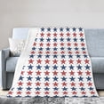 thumbnail image 3 of ZNDUO Red Blue Patriotic Star Pattern Throw Blanket, Lightweight Cozy Soft Throw Blanket for Couch, 60"x50" Throw Blankets for Bed, 3 of 8