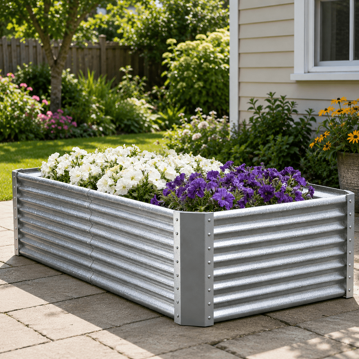 Galvanized Raised Garden Beds Outdoor 1 Pack 8×2×2ft UNTIMATY Metal Raised Garden Bed for Gardening Gifts, Galvanized Steel Planter Box for Vegetables, Silver