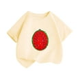 thumbnail image 1 of Qudderr T-Shirt Imprimé à Manches Courtes pour Filles, Col Rond, 3-14 Ans, 1 of 9