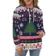 thumbnail image 3 of Knitted Christmas Deer Snow Regular Fit Hoodie, Sporty Pullover Hooded Sweatshirt for Men Women M, 3 of 6