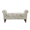 thumbnail image 3 of Linon Lillian Upholstered Bench with Rolled Arms, 45" L x 17.5" D x 23" H, White Script, 3 of 6