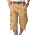 thumbnail image 2 of AnuYalue Men's Big and Tall Cargo Shorts Cotton Below Knee Capri Pants Casual Outdoor Athletic Pants with Multi Pockets, 2 of 7
