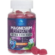 Magnesium Gummy - High Absorption Magnesium Citrate Supplement for Relax Support for Adults & Kids - Calm Magnesium Gummies Dietary Supplements - Bone Support & Heart Support - 60 Raspberry Gummies