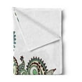 thumbnail image 2 of Ethnic Soft Flannel Fleece Throw Blanket, Hand Drawn Traditional Flower Arrangement Ornate Design Vibrant Colors, Cozy Plush for Indoor and Outdoor Use, 70" x 90", Dark Brown Green Blue, by Ambesonne, 2 of 5