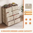 thumbnail image 5 of CONCETTA 8-Drawer Fabric Dresser Storage Chest for Bedroom, Closet, Entryway, Storage Furniture for Adults, Khaki, 5 of 6
