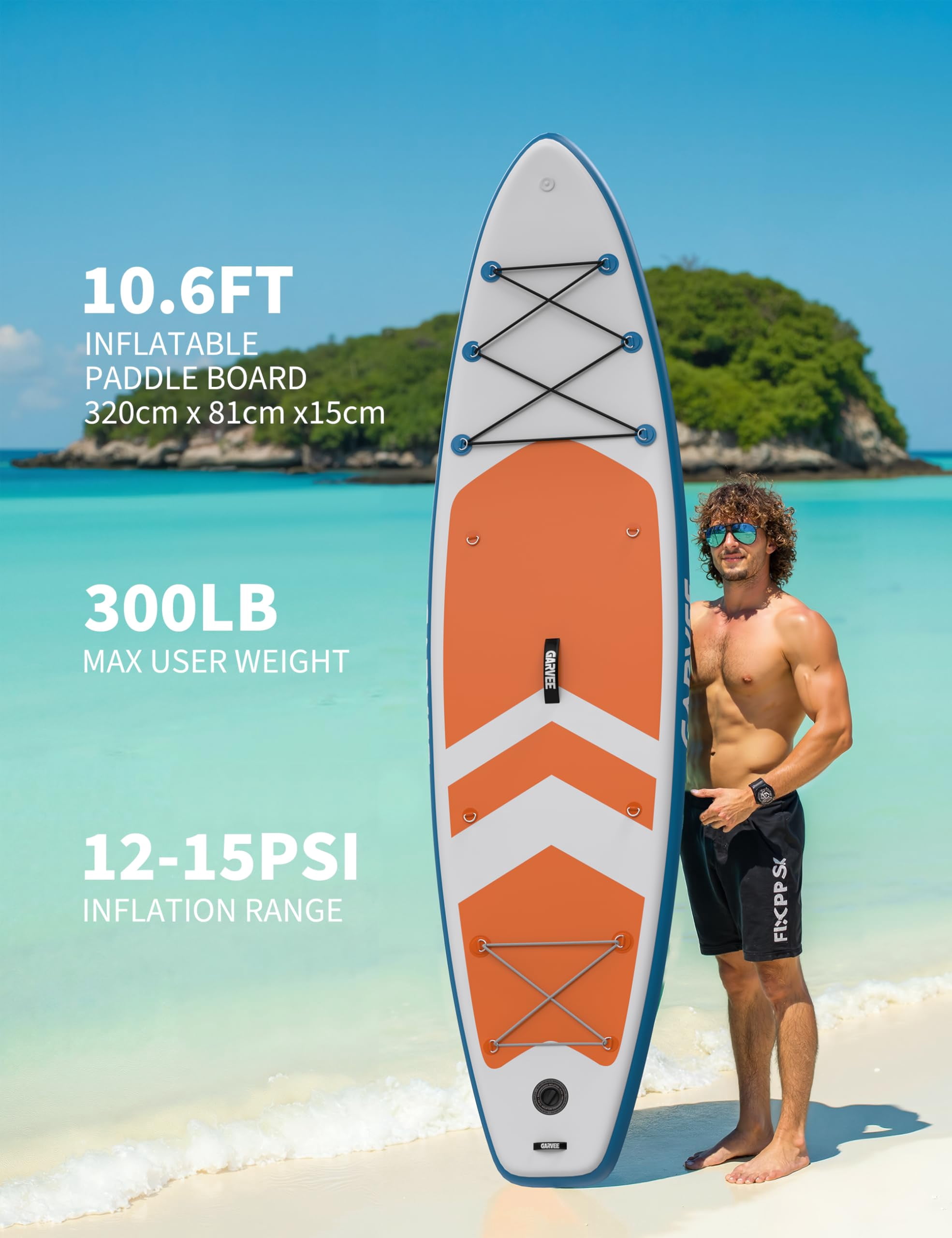 Inflatable Paddle Board for Adults, Paddleboard Wide Stable with Premium SUP Paddle Board Accessories, Non-Slip EVA Deck, Ultra-Light Carry Bag, Pump,  for Sea and Lakes