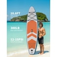 thumbnail image 2 of Adult Inflatable SUP – Extra Wide 11x34" / 10.6x30" x 6" – Non-Slip Deck, 3 Fins – Backpack, Leash & Pump Included – Lightweight PVC – All Levels, 2 of 6