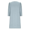 thumbnail image 6 of Date Outfits Fashion Women Summer Casual V-Nek 3/4 Sleeve Solid Mini Dress Sky Blue Xl, 6 of 6