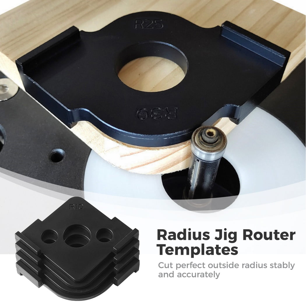 4pcs Woodwork Radius Router Templates Jigs Trimming Machine