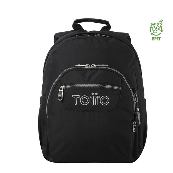 TOTTO Mochila Escolar Mediana - Reforzada Porta Laptop 13 Repelente a Líquidos | 15 L GOMMAS negro M