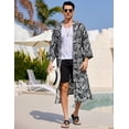 thumbnail image 3 of COOFANDY Men's Lightweight Kimono Robe Japanese Bathrobes Open Front Long Cardigan Cloak with Belt, 3 of 5