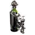 thumbnail image 4 of Atlantic Collectibles Rock Band Musician Drummer Hand Made Metal Wine Bottle Holder Caddy Decor Figurine 12"H, 4 of 4