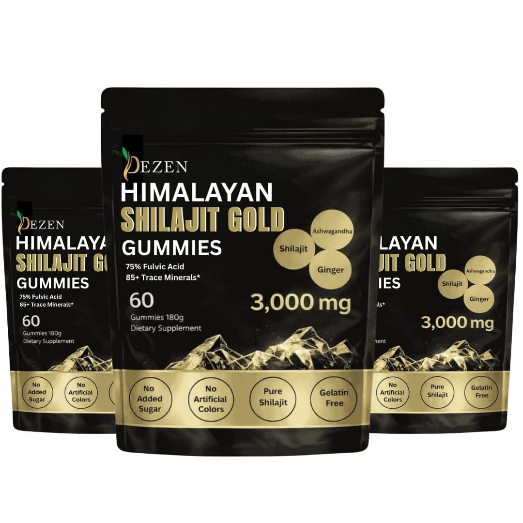 Shilajit Gummies with Ashwagandha, Ginger, Turmeric for Energy & Overall Health Support, 60 Count