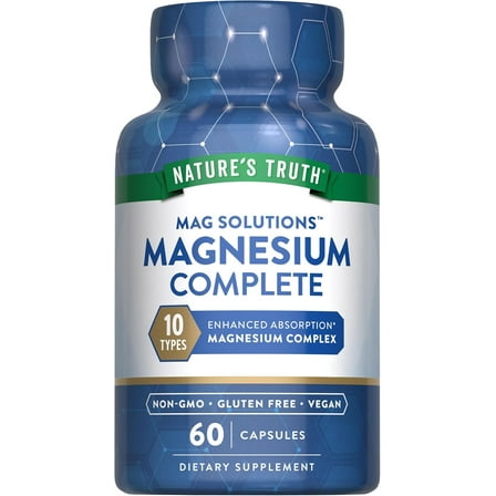 Magnesium Complex Capsules | 10 Forms | 300mg | 60 Count | Glycinate, Citrate, Plus More | Vegan, Non-GMO & Gluten Free Supplement | by Nature's Truth