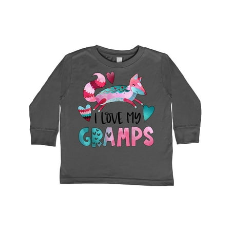 

Inktastic I Love My Gramps Pink and Blue Fox with Hearts Gift Toddler Boy or Toddler Girl Long Sleeve T-Shirt